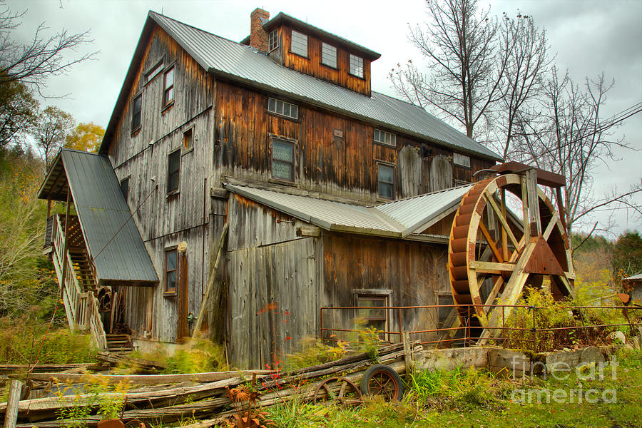 Old Vermont Wooden Grist Mill Photograph by Adam Jewell