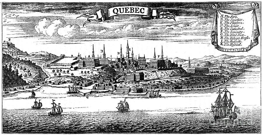 Old View Of Quebec, 1730 C1880 Drawing by Print Collector