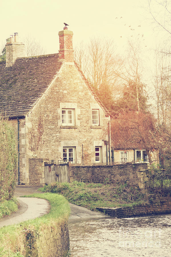Old village House By A River Photograph by Ethiriel Photography