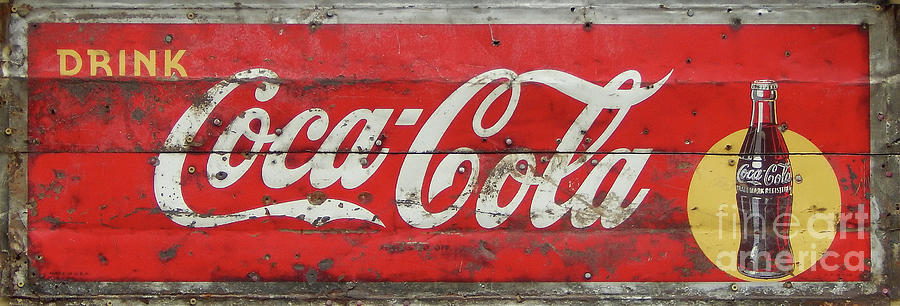Old Vintage Drink Coca Cola Rustic Metal Sign Photograph by Karon Melillo DeVega
