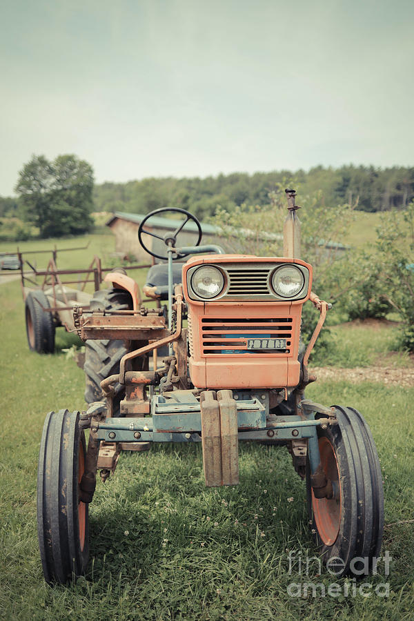 Old Vintage Tractor on a Vermont Farm Photograph by Edward Fielding