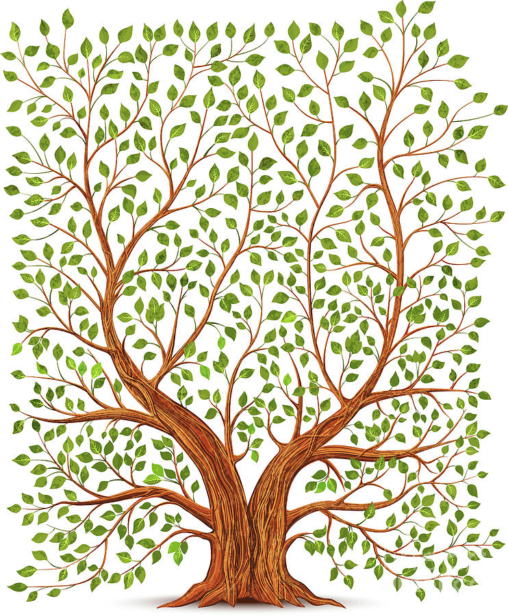 Old Vintage Tree Illustration Digital Art by Yayasya