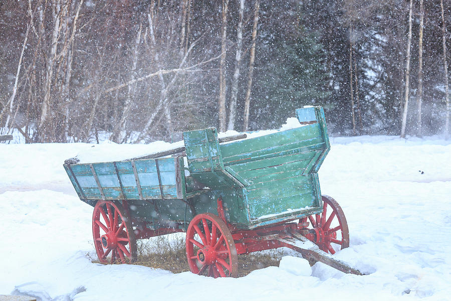 Old Wagon In Snow Near Chena River Photograph by Stuart Westmorland ...