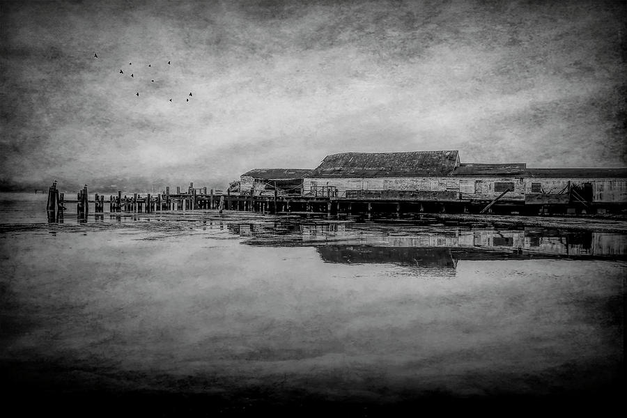 Old Warf Reflection Photograph by Garry Gay