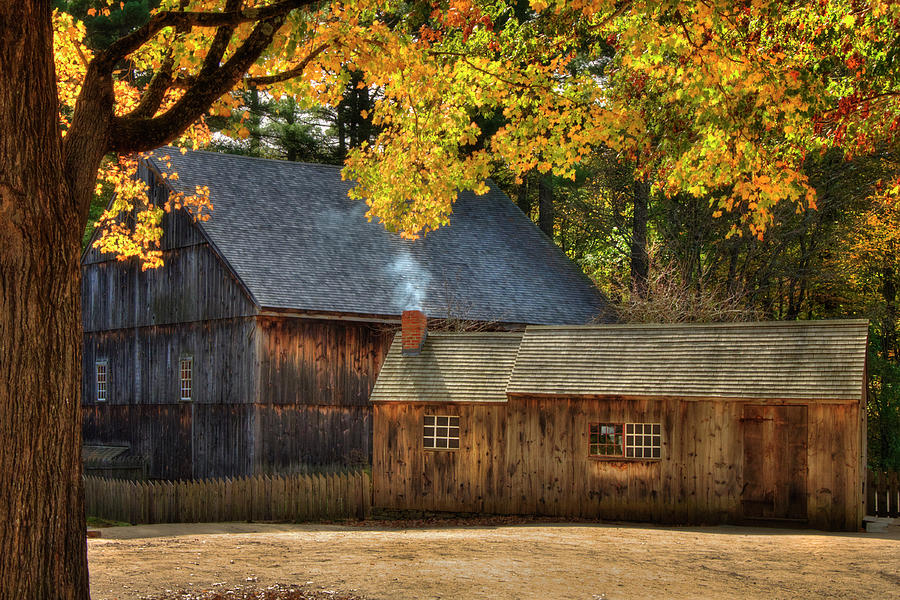 Old Weathered Barn in Fall Photograph by Joann Vitali