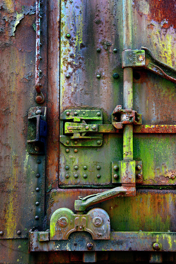 Old weathered railroad boxcar door Photograph by Paul W Faust - Impressions of Light