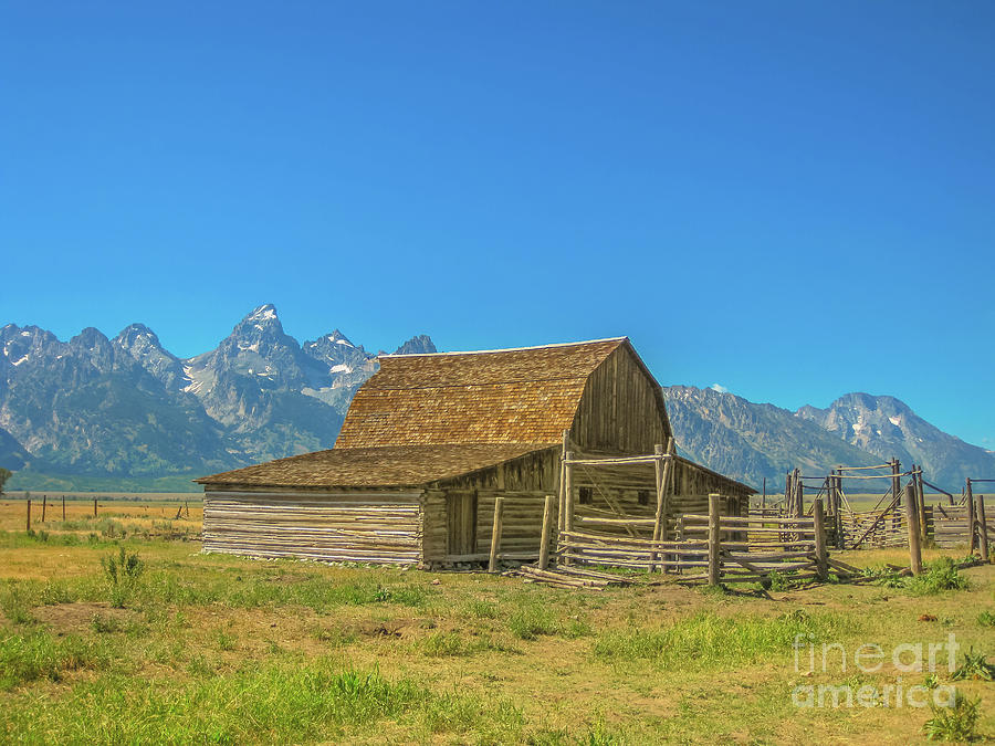 Old wooden Barn Grand Teton Photograph by Benny Marty
