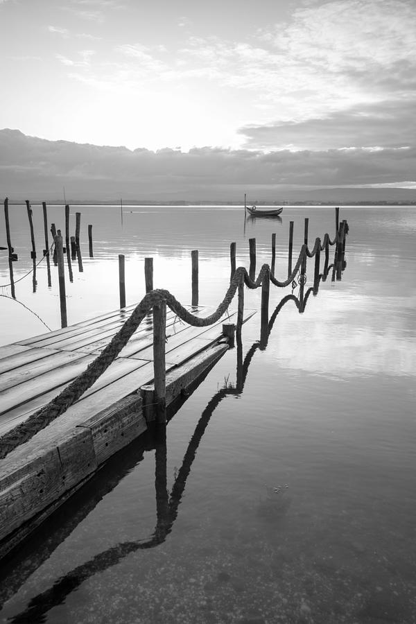 Summer Photograph - Old Wooden Port Submerged In The Ria De by Cavan Images