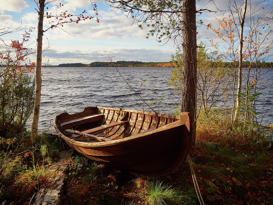 Old wooden rowing boat Photograph by Jouko Lehto