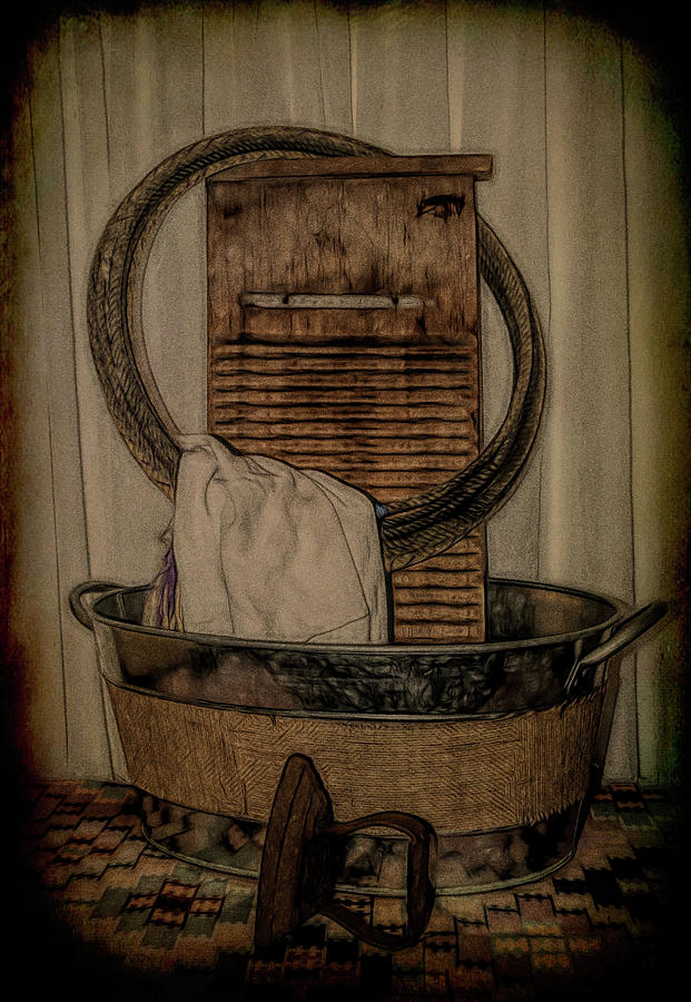 Old Wooden Washboard Photograph by Pamela Walton - Pixels