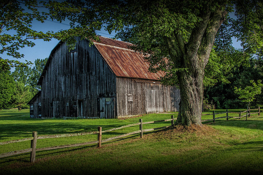 Old Wooden Weathered Barn Photograph by Randall Nyhof