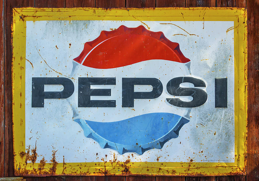 Sign Photograph - Old Worn Pepsi Sign by Garry Gay