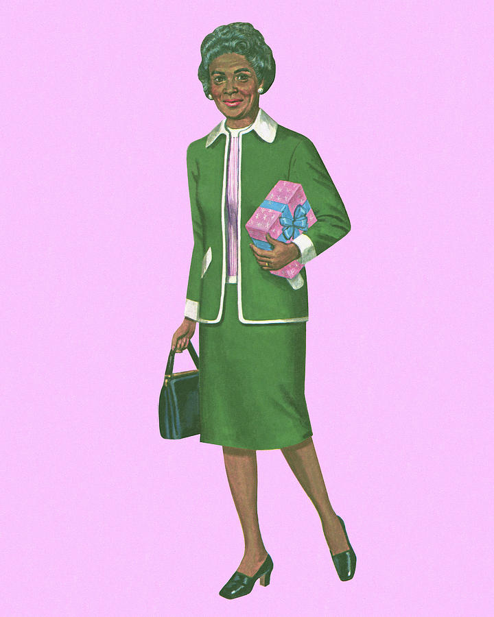 Vintage Drawing - Older Lady Wearing a Suit by CSA Images