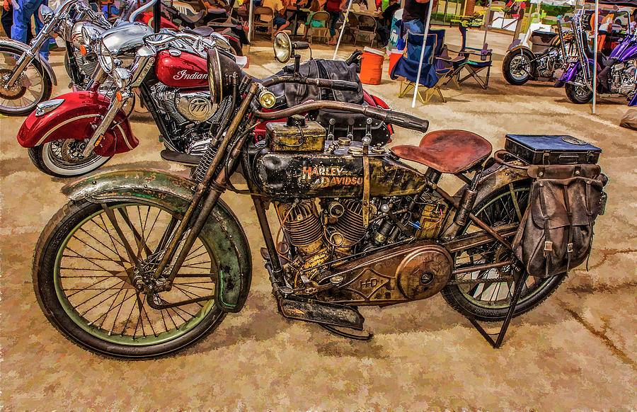 Old Harley Davidson Photograph by Kevin Lane