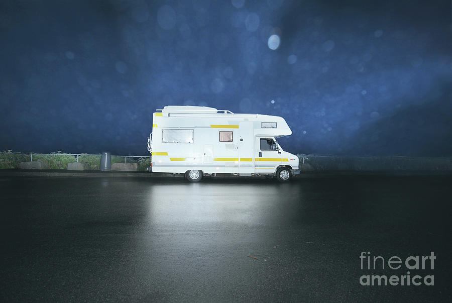 Oldschool Campervan At Night Photograph by Stanislaw Pytel