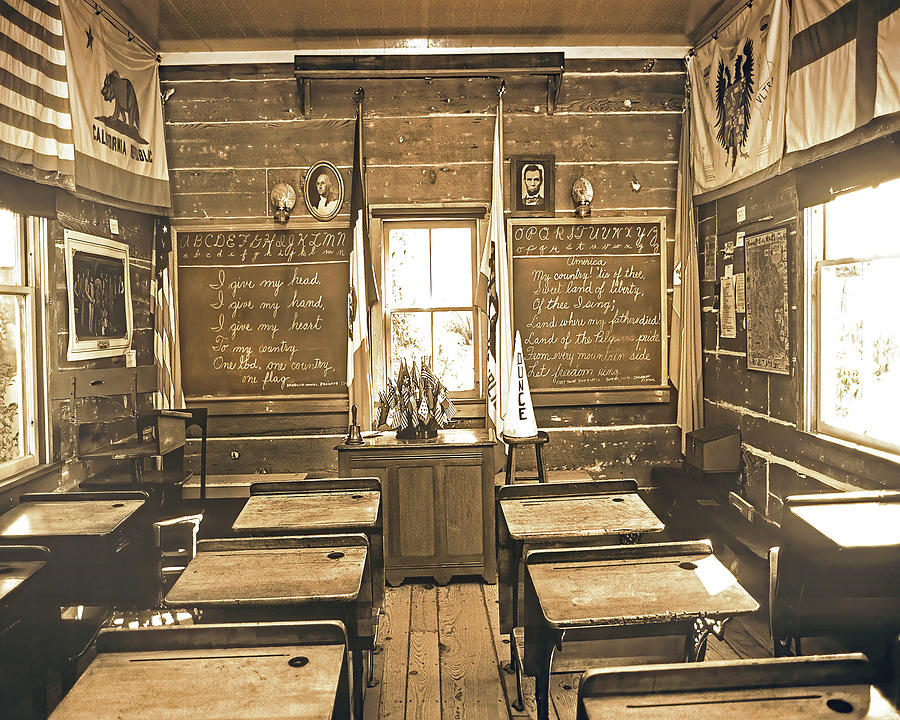 Ole Schoolhouse, Sepia Photograph by Don Schimmel