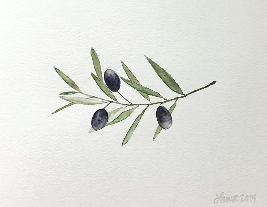 Olive Branch Painting by Laura Jane - Pixels