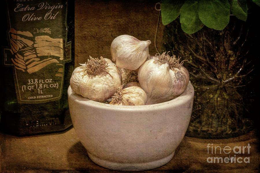 Olive Oil Garlic And Basil Digital Art by Roxie Crouch