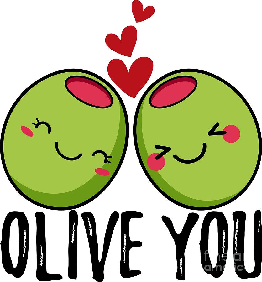 Olive Me Loves Olive You - Canvas Zipper Pouch