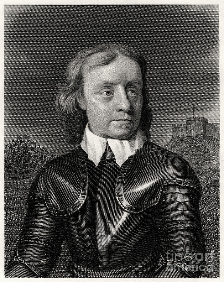 Oliver Cromwell, 19th Century Drawing by Print Collector