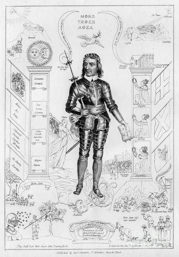 Oliver Cromwell As Christ, C1650s Drawing by Print Collector