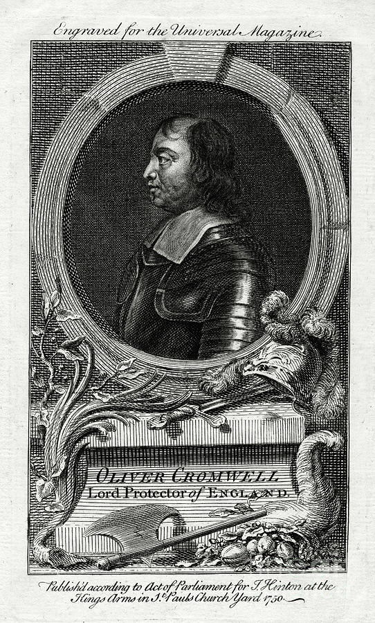 Oliver Cromwell, Lord Protector Drawing by Print Collector