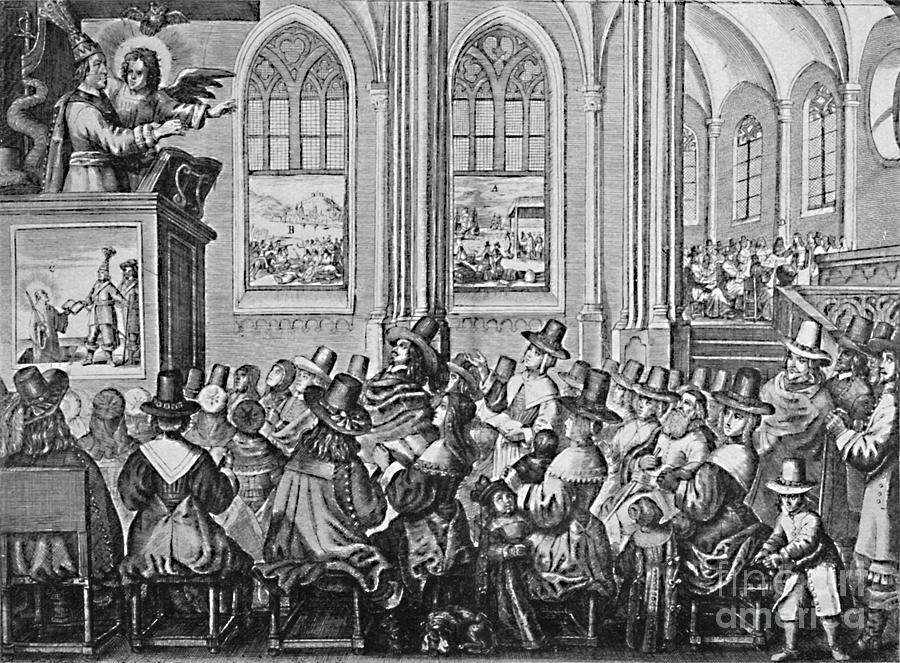 Oliver Cromwell Preaching, C1650, 1903 Drawing by Print Collector