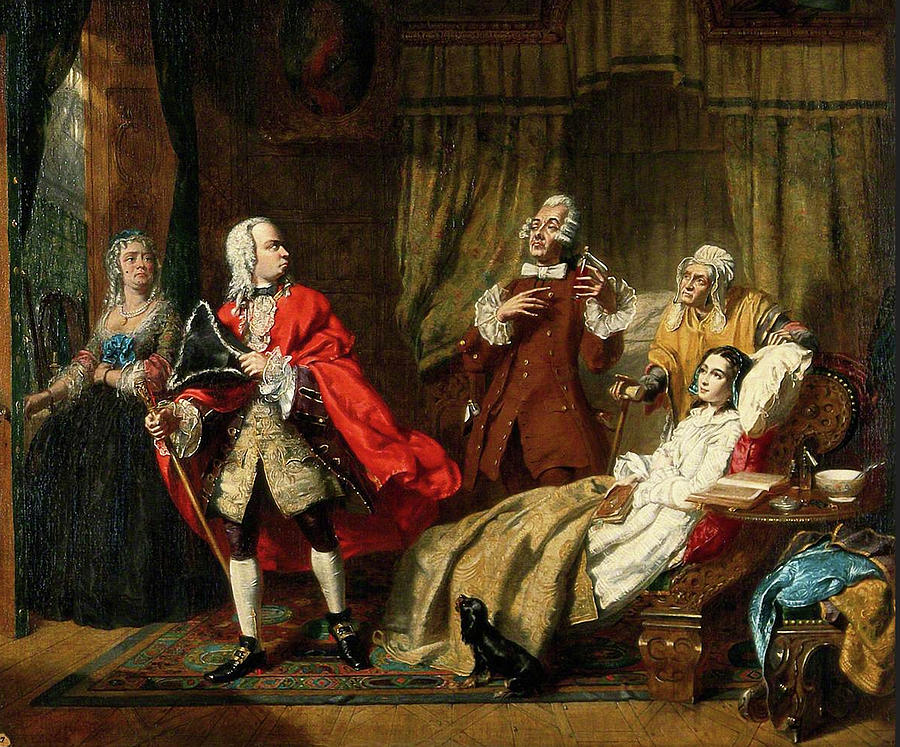 Oliver Goldsmiths Medical Advice Rejected by His Patient in Favour of the Advice of the Apothecary Painting by Thomas P. Hall