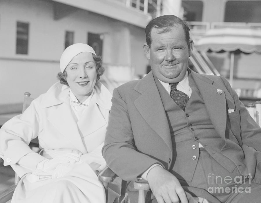 Oliver Hardy With His Wife Photograph by Bettmann