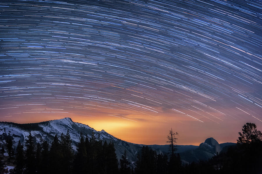 Yosemite National Park Photograph - Olmstead Point Star Trails by Cat Connor