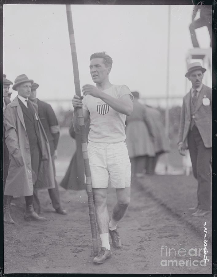 Olympian Frank Foss With Pole In Hand Photograph by Bettmann