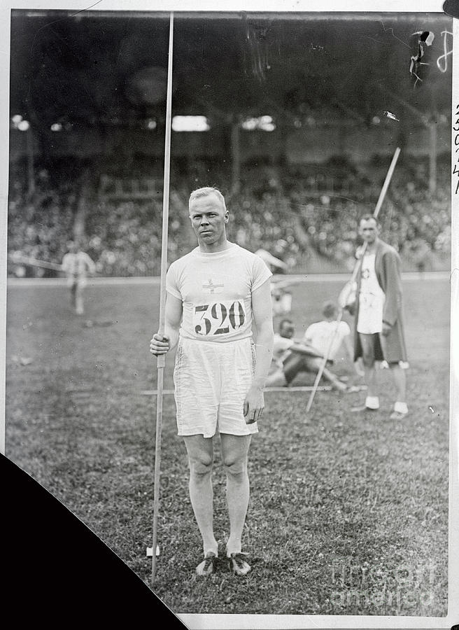 Olympic Athlete Holding Javelin Photograph by Bettmann