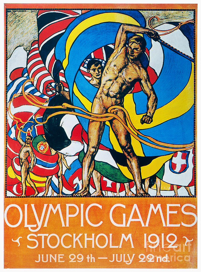 Olympic Games Poster, 1912 Drawing by Granger