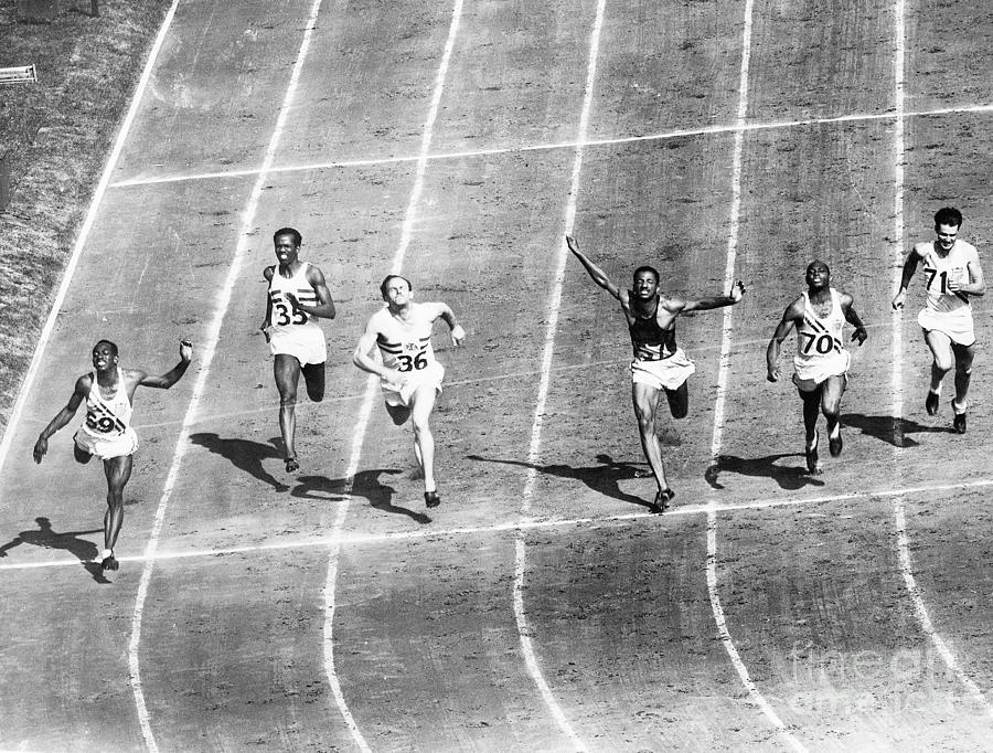 Olympic Runners Finishing Dash Photograph by Bettmann Olympic Runners Finishing Dash Photograph by Bettmann