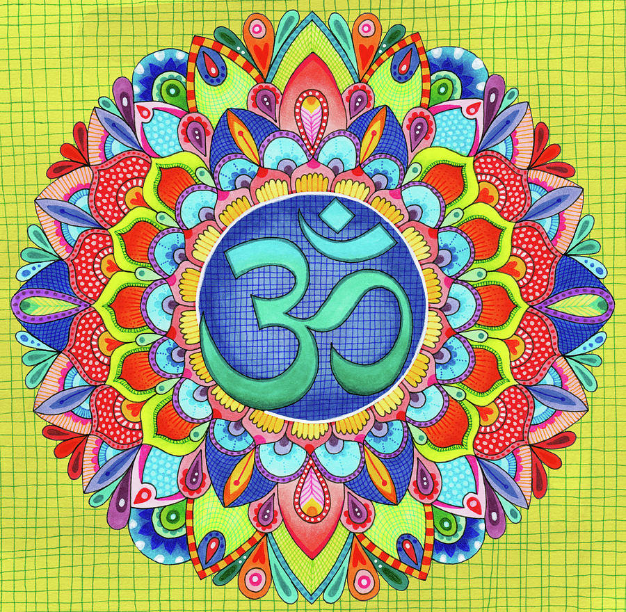 Inspirational Digital Art - Om Mandala by Hello Angel
