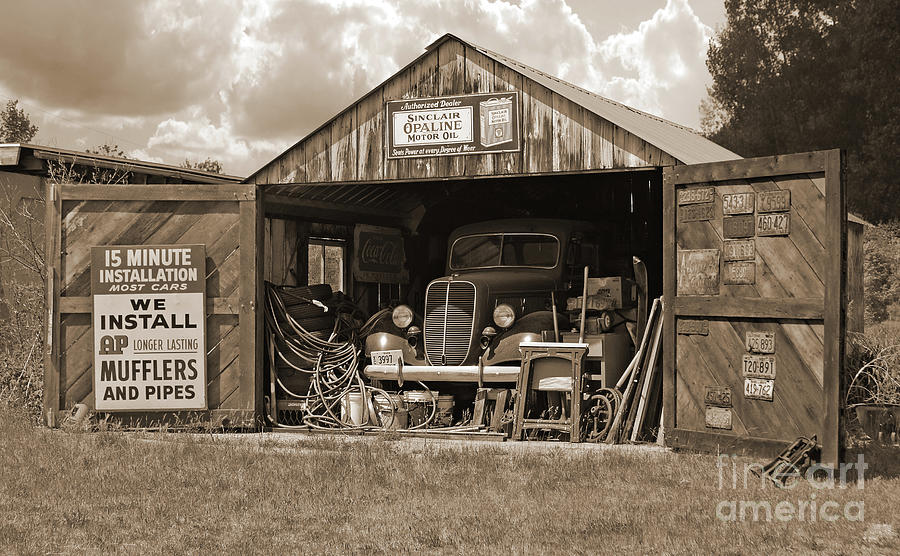 Omans Garage Photograph by Ron Long