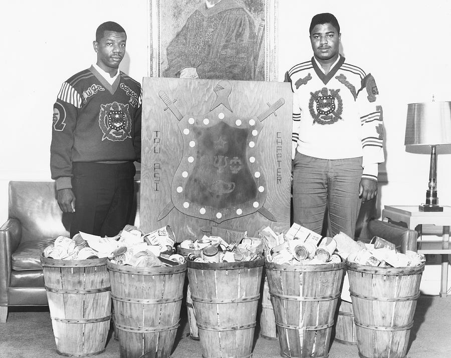 Omega Psi Phi Members  With Baskets Photograph by North Carolina Central University