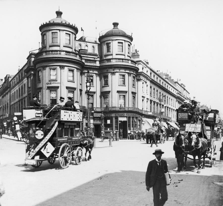 Omnibuses On The Strand Photograph by London Stereoscopic Company