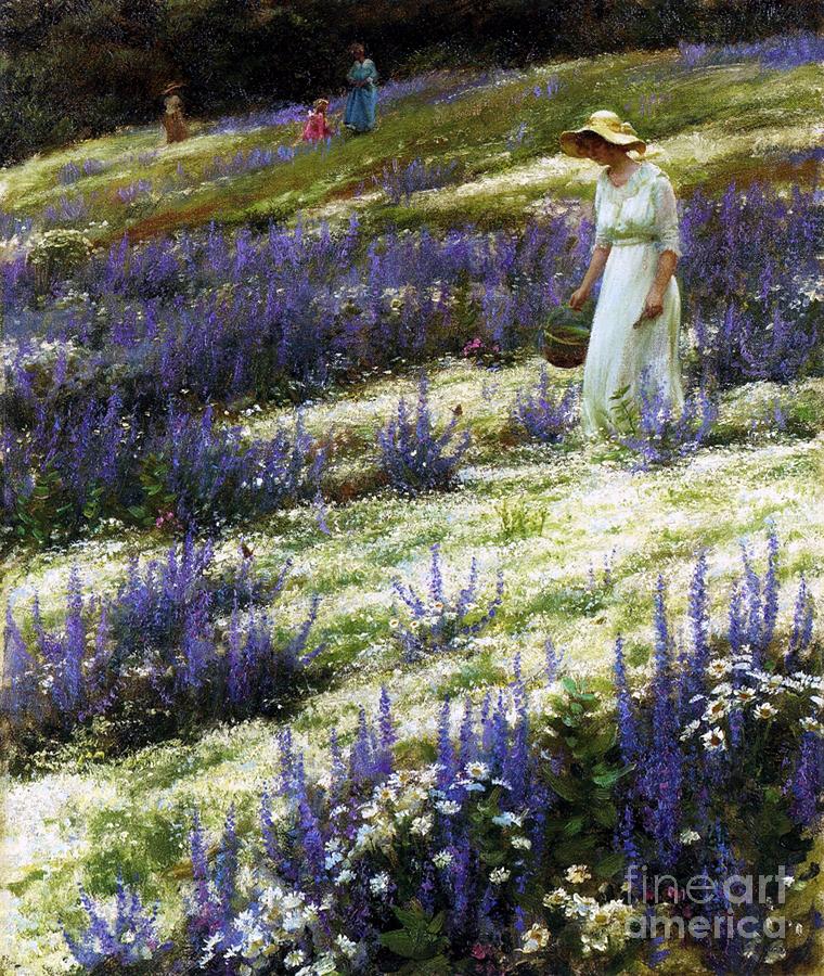 On A Hill, 1914 Painting by Charles Courtney Curran