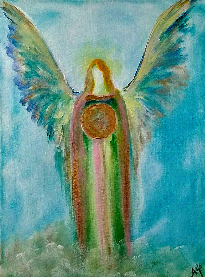 On Angel Wings Painting by Alma Yamazaki