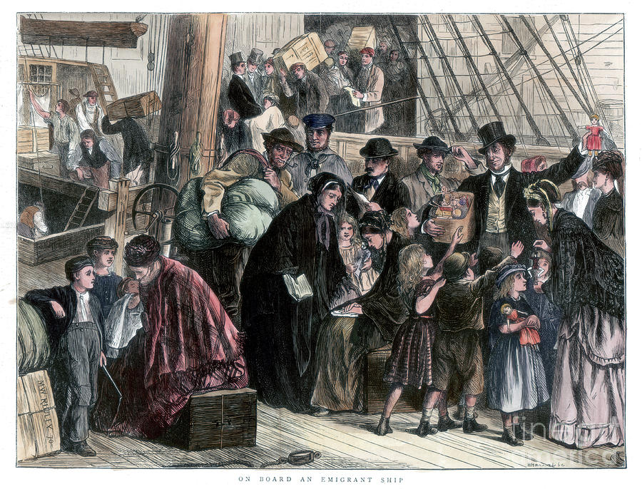 On Board The Emigrant Ship, 1871 Drawing by Print Collector