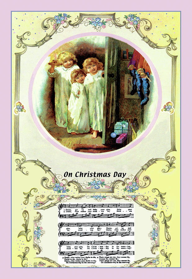 Christmas Painting - On Christmas Day by Walter Crane