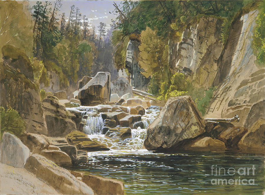 On The Ausable Drawing by Heritage Images
