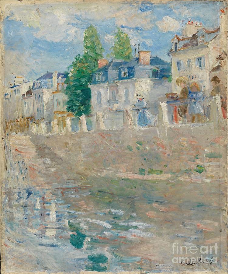 On The Banks Of The Seine At Bougival, 1883 Painting by Berthe Morisot