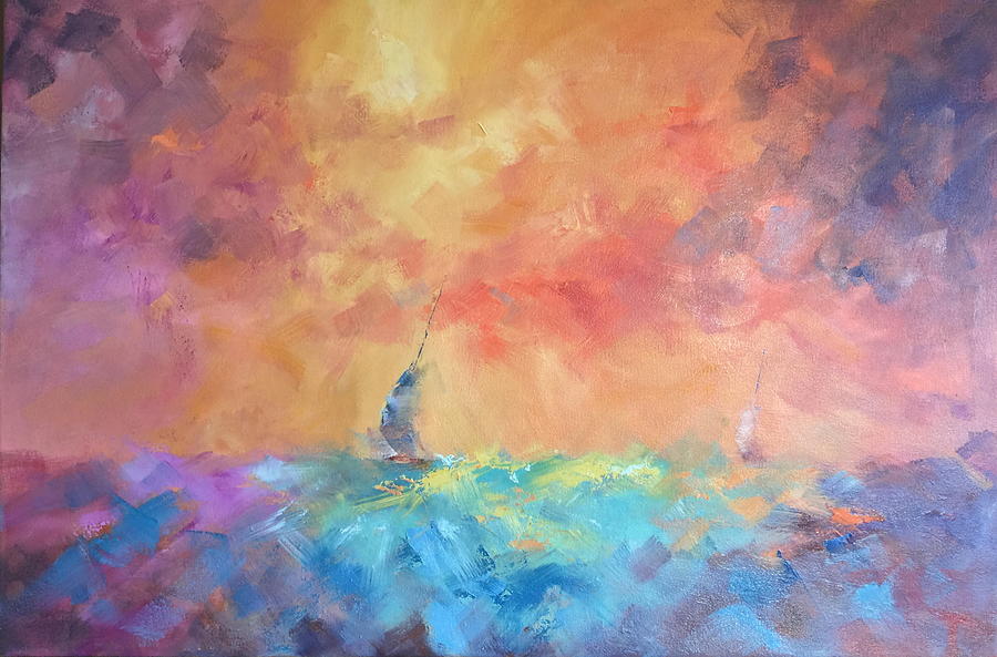 Abstract Painting - On the Bay by Marie Green