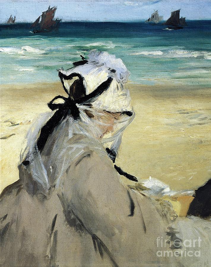 On The Beach By Edouard Manet, Detail, 1873 Painting by Edouard Manet