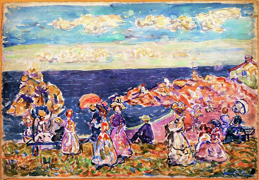Usa Painting - On The Beach - Digital Remastered Edition by Maurice Brazil Prendergast Usa Painting - On The Beach - Digital Remastered Edition by Maurice Brazil Prendergast