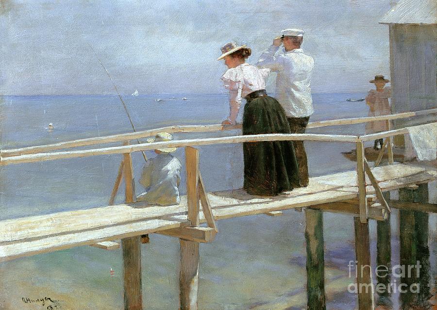 On The Bridge, 1898 Painting by Peter Alexandrovich Nilus