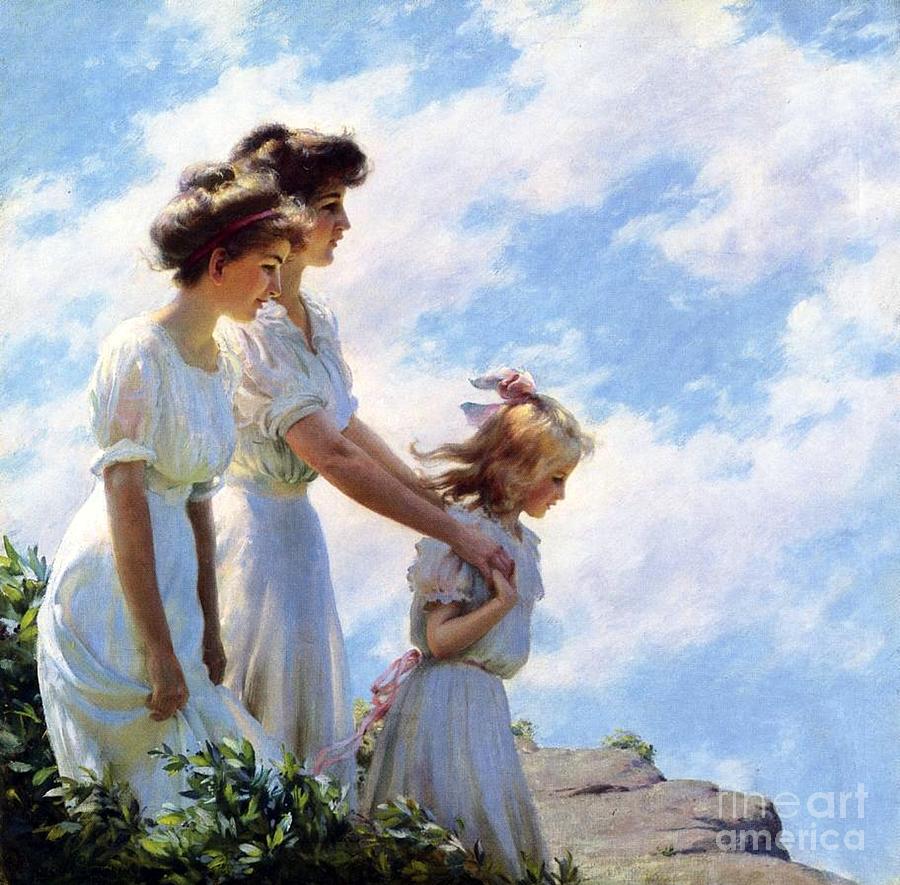 On The Cliff, 1910 Painting by Charles Courtney Curran
