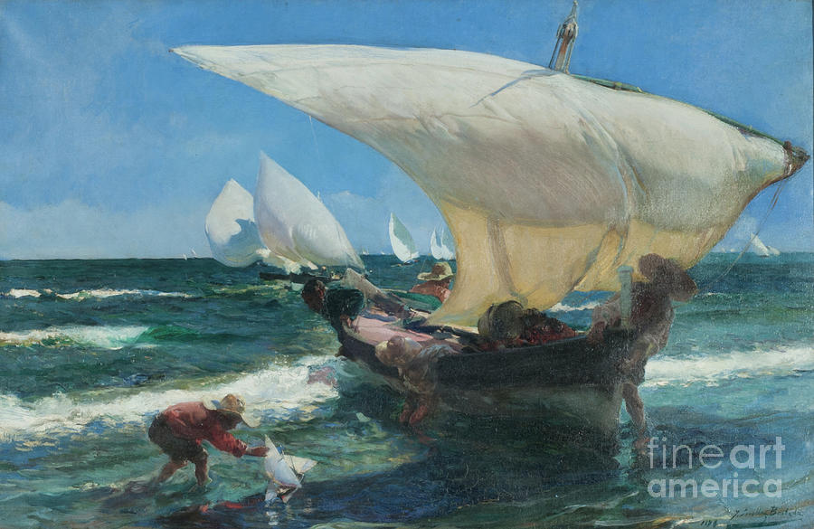 On The Coast Of Valencia, 1898 Painting by Joaquin Sorolla Y Bastida